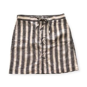 Madewell Striped Lace-up Linen Skirt